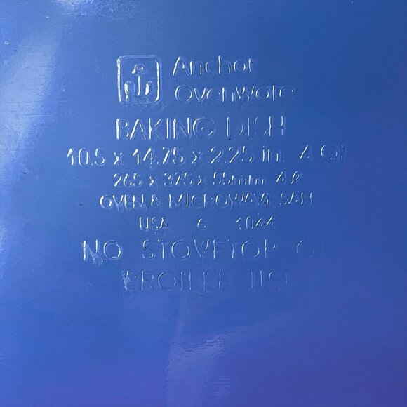 Anchor Hocking Ovenware COBALT BLUE Casserole Baking Dish 4QT - Picture 3 of 3